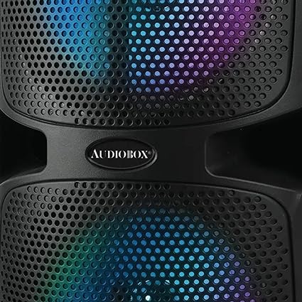 Audiobox ABX-285R ABX-285R Dual-8-In. 1,200-Watt Bluetooth Rechargeable Speaker with 360deg Lights and Microphone