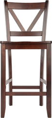 Winsome Wood Victor 2-Piece V-Back Counter Stools, 24-Inch, Brown