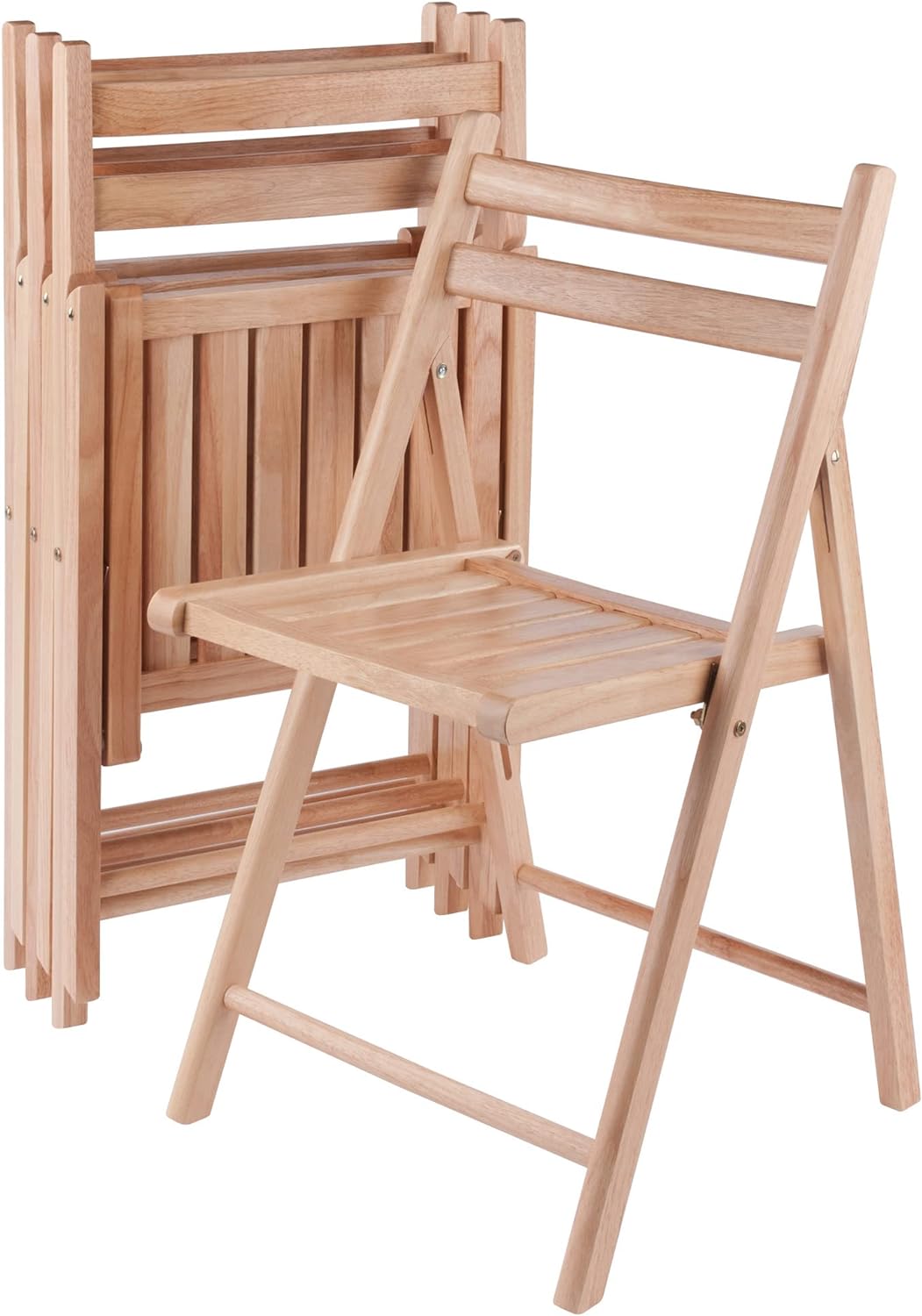 Robin 4-PC Folding Chair Set - Parent,Natural Finish, Set of 4, Wood