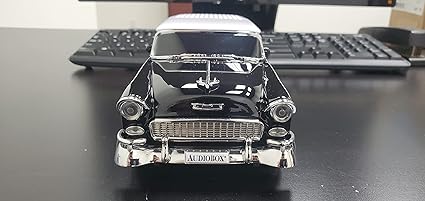 Audiobox 1955 Bel Air Bluetooth Speaker Car Replica Retro Ride with FM Radio, USB, SD, AUX Input for Office, Home, Garage (Black)