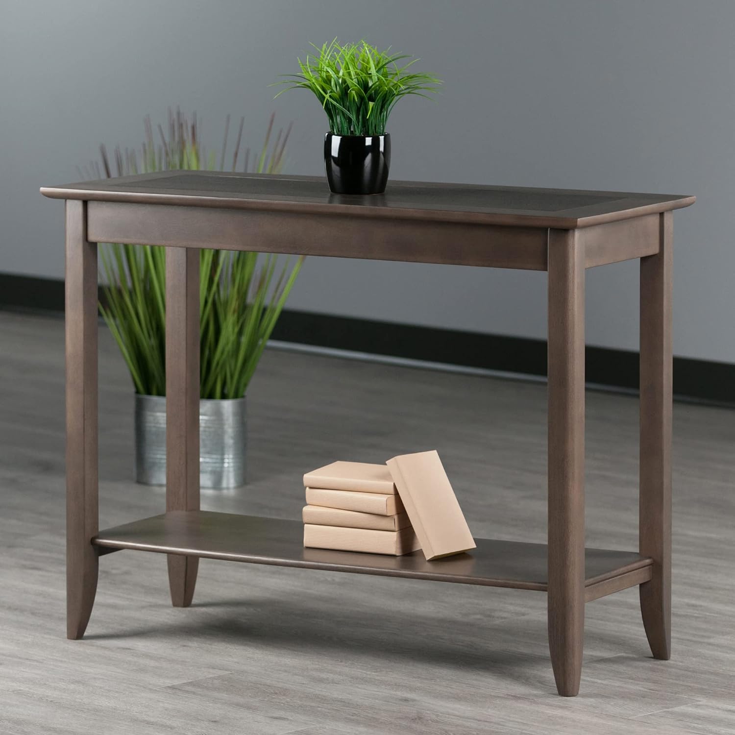 Winsome Wood Santino Console Table, 30 H, Oyster Gray