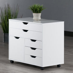 Winsome Wood Halifax Cabinet, 2 Large Drawer with 3 Small Drawer, White