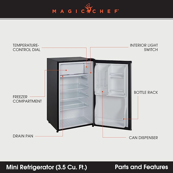 Magic Chef MCBR350S2 3.5 Cubic-ft Refrigerator