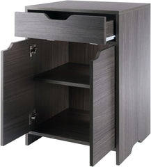 Winsome Wood Nova Storage Cabinet, Open Shelf, Charcoal