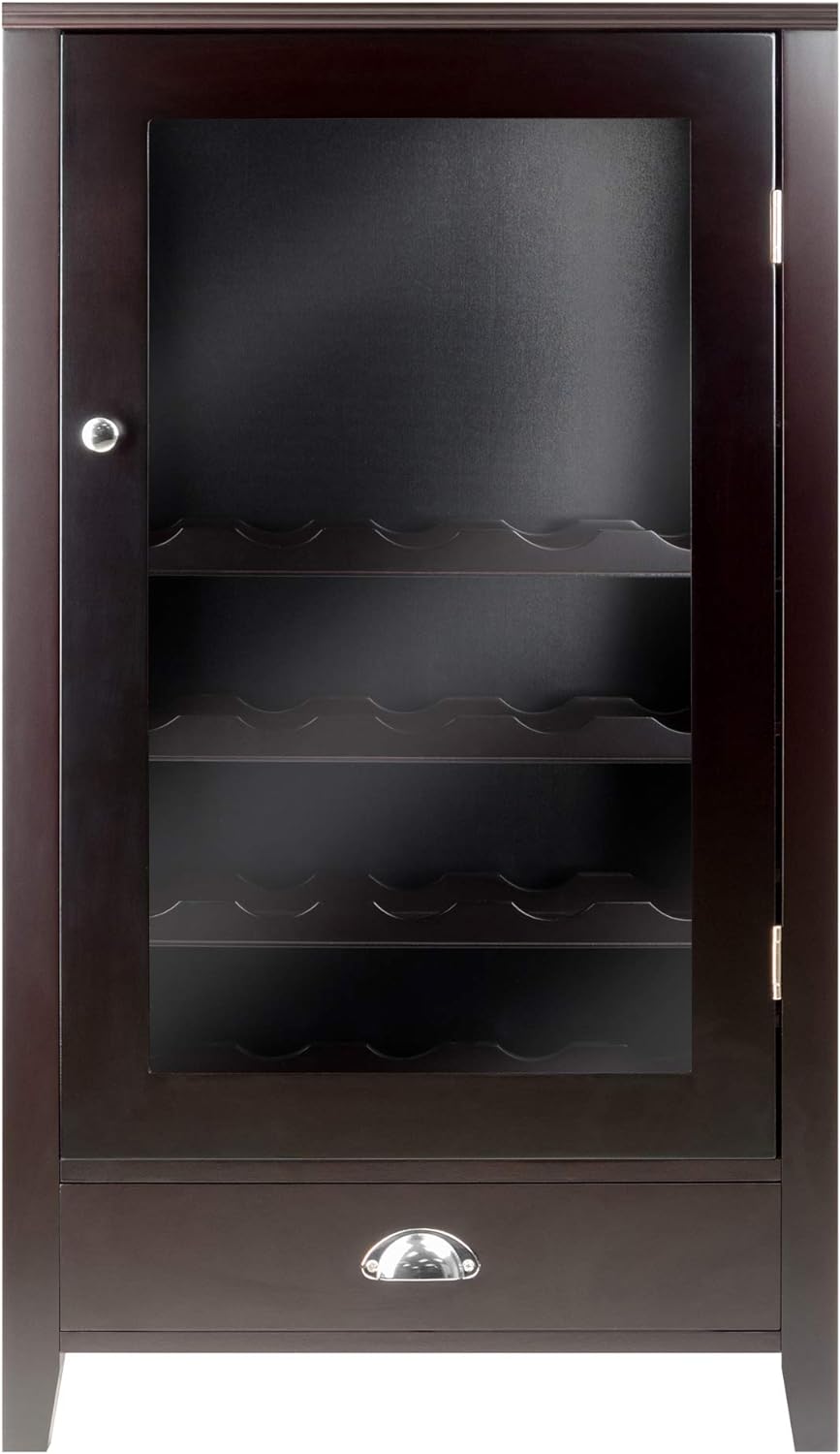 Winsome Wood 20-Bottle Shelf Modular Bordeaux Wine Cabinet, Espresso