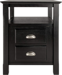 Winsome Solid Wood 2 Drawer Timber Night Stand Black Finish