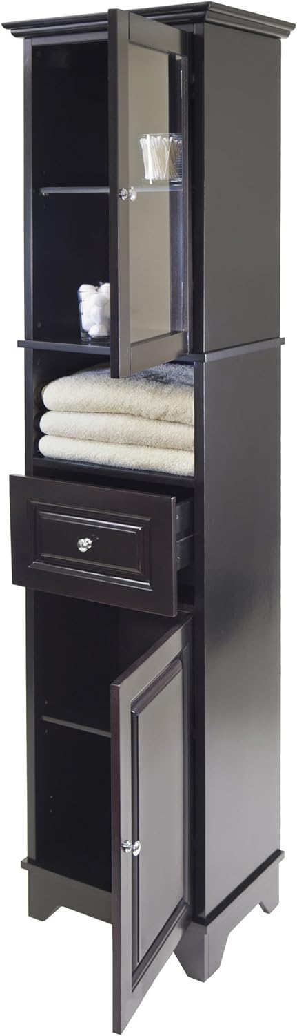 Winsome Wood Alps Tall Cabinet with Glass Door and Drawer