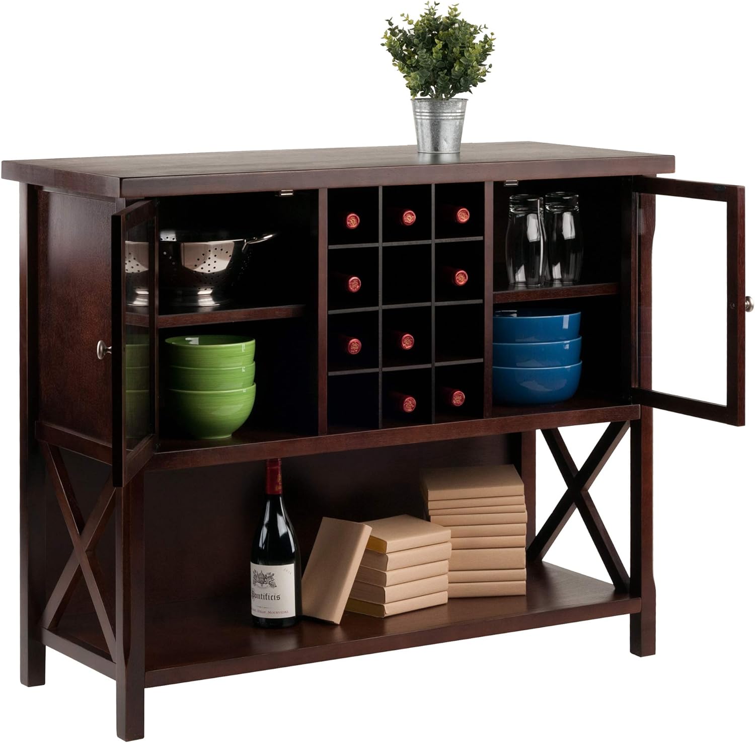 Winsome Xola Buffet Cabinet, Cappuccino