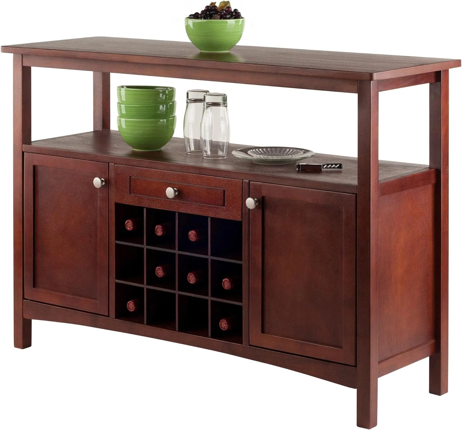 Winsome Colby Buffet Cabinet, Walnut, 45.51x15.75x32.05