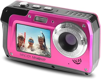 Minolta MN40WP-PK 48.0-Megapixel Waterproof Digital Camera (Pink)