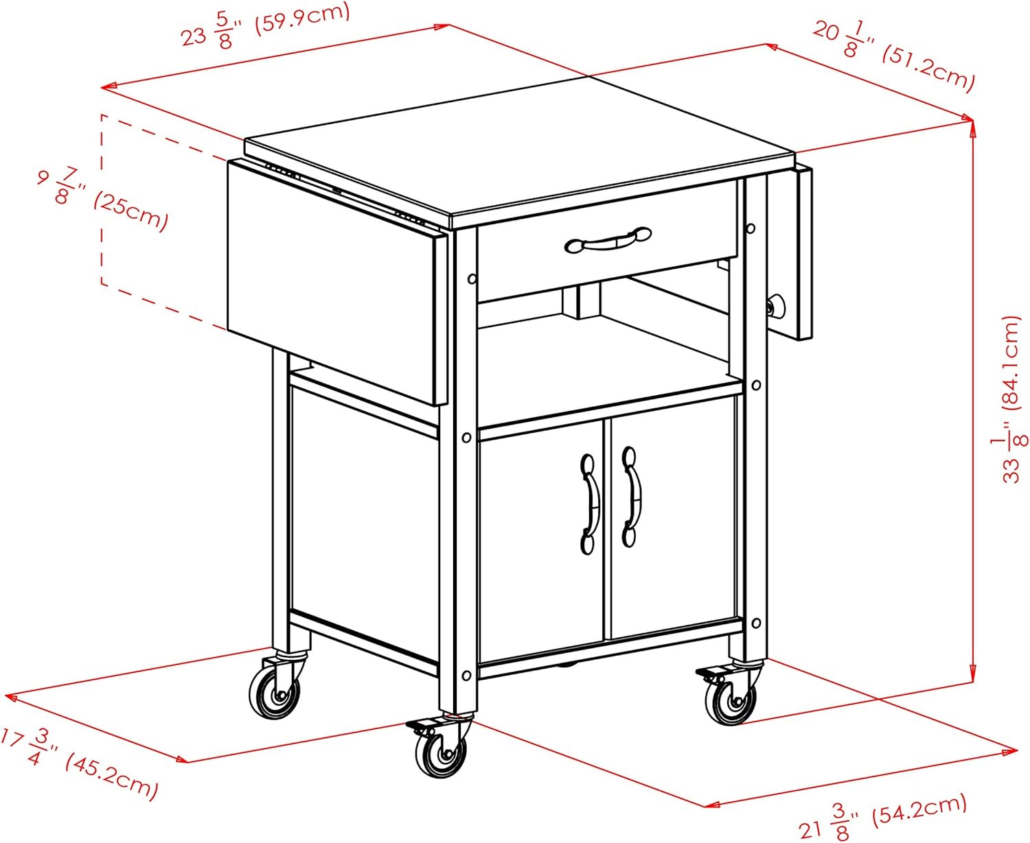 Winsome Wood Drop-Leaf Kitchen Cart