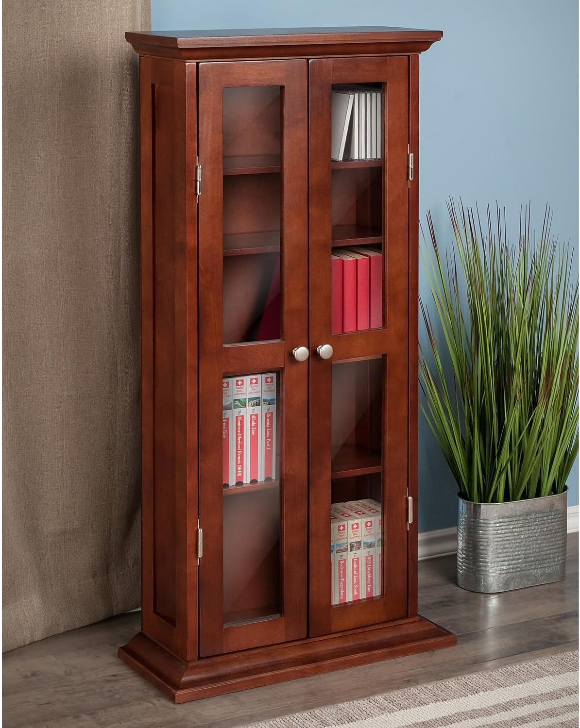 Winsome Wood DVD/CD Cabinet, Antique Walnut (94944)