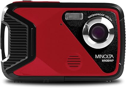 Minolta MN30WP-R MN30WP Waterproof 4x Digital Zoom 21 MP/1080p Digital Camera (Red)