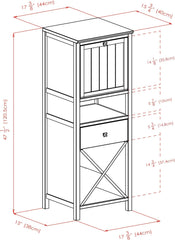Winsome Wood Brooke Cabinet/Cupboard, 4 Section, Walnut