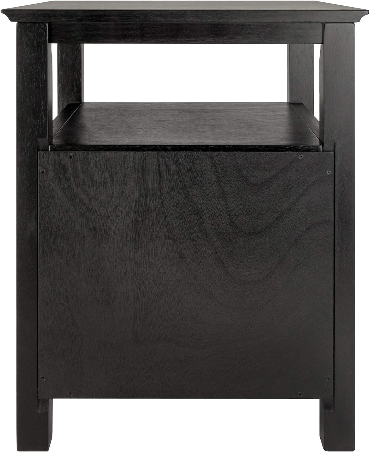 Winsome Solid Wood 2 Drawer Timber Night Stand Black Finish