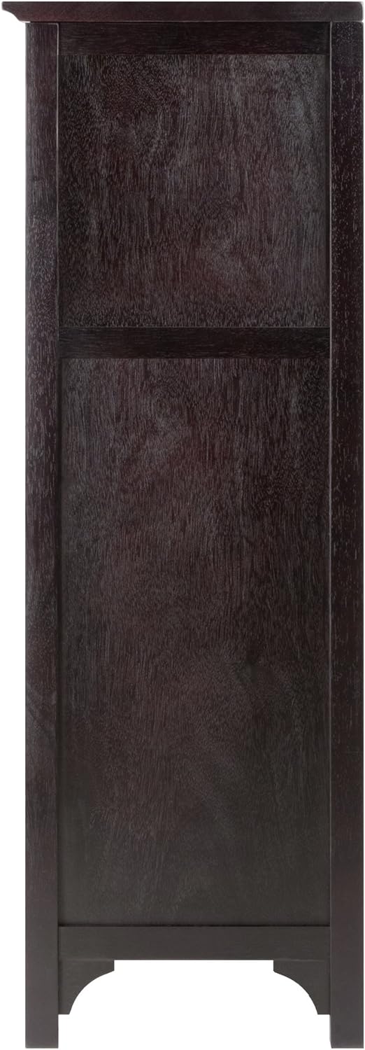 Winsome Ancona 37.52-inch x 19.09-inch x 12.6-inch 20-Bottle Modular Wine Cabinet With Glass Rack, Dark Espresso (92729)