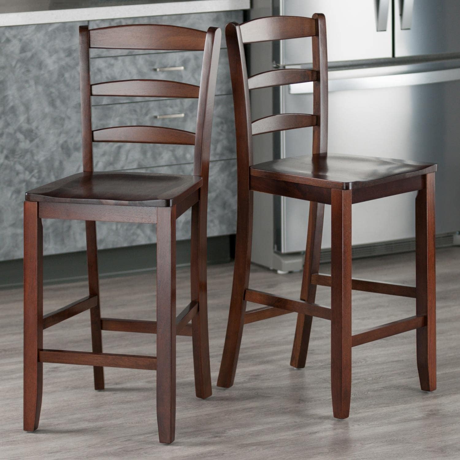 Winsome Benjamin Stool, 24", Antique Walnut