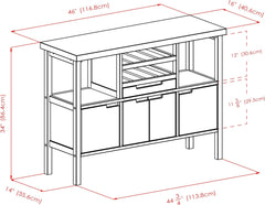 Winsome Diego Buffet / Sideboard, Walnut (94746)