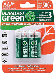 Ultralast ULGHP4AAA Green High-Power Rechargeables AAA NiMH Batteries (4 Pack)