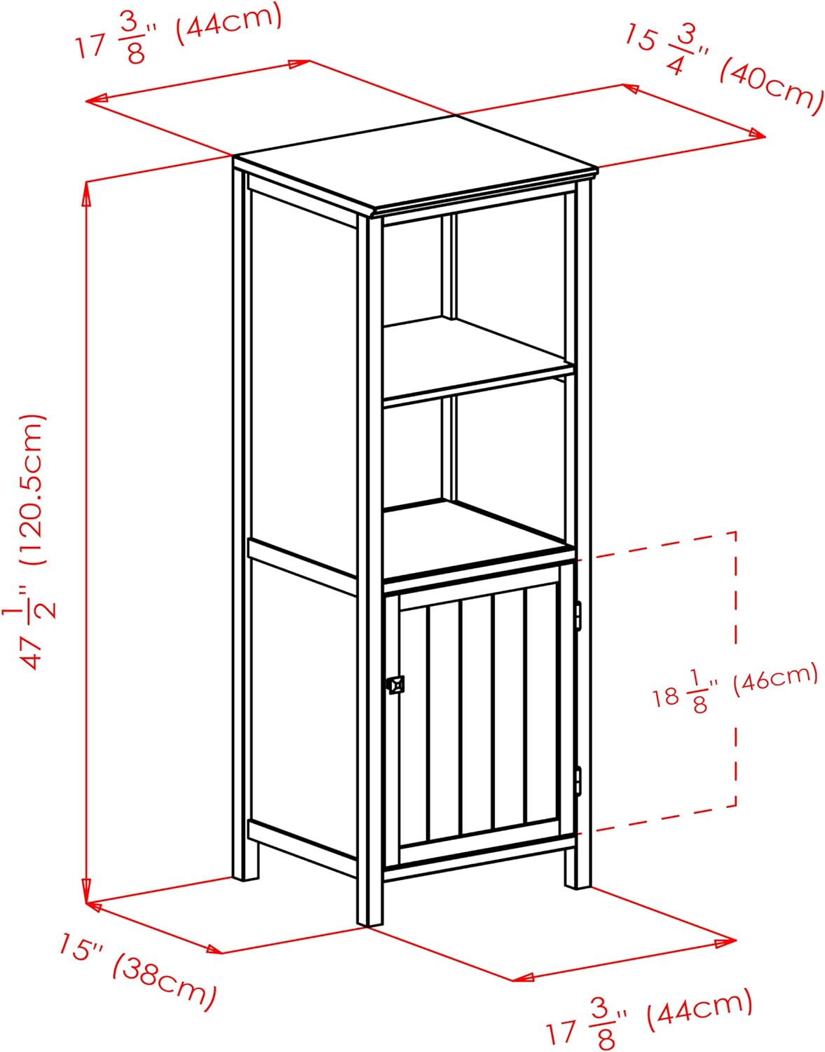 Winsome 94421 Pantry Cupboard with 2 Shelves, Antique Walnut (94421)