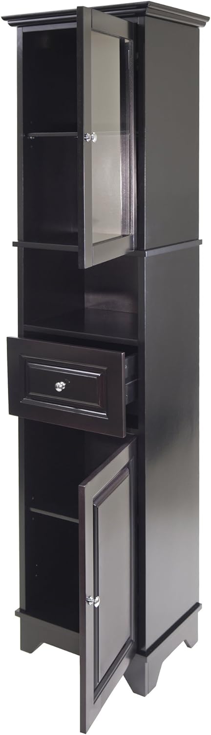 Winsome Wood Alps Tall Cabinet with Glass Door and Drawer