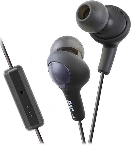 JVC HAFR6B Gumy Plus Earbuds with Remote and Microphone (Black)