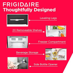 Frigidaire EFR376-B-BLACK 3.2-Cu.-Ft. 65-Watt Retro Bar Fridge with Side Bottle Opener (Black)