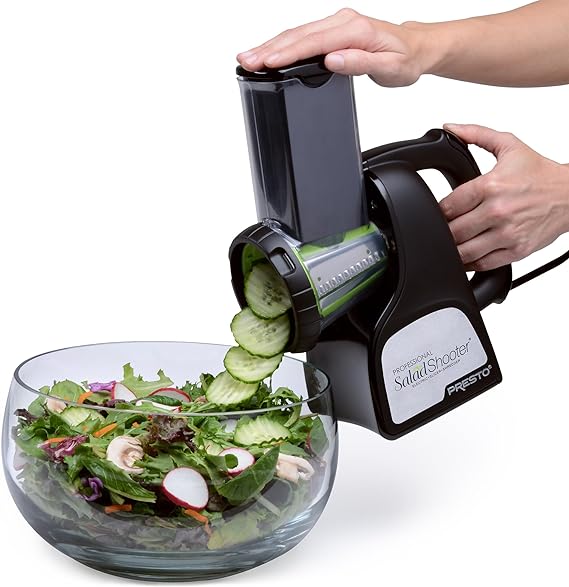 Presto 02970 Professional Salad Shooter Electric Slicer/Shredder, Black