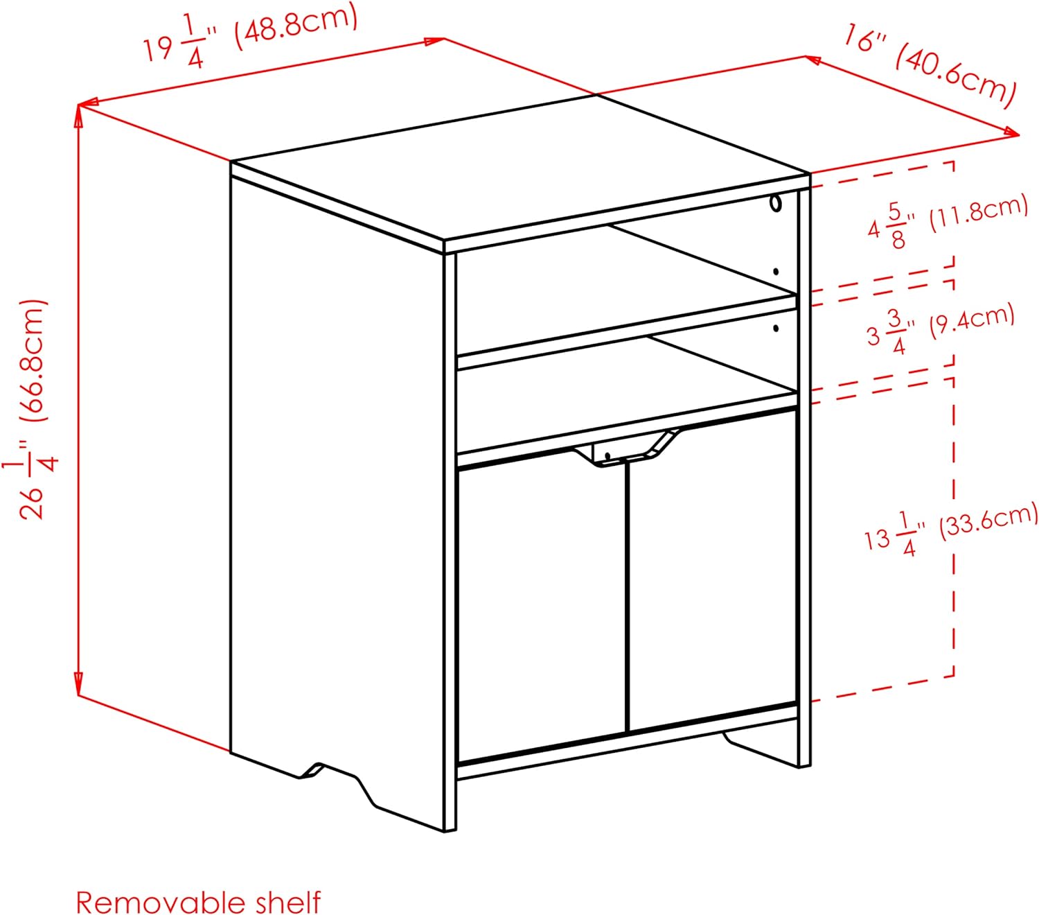 Winsome Wood Nova Storage Cabinet, 1-Drawer with Open Shelf, White