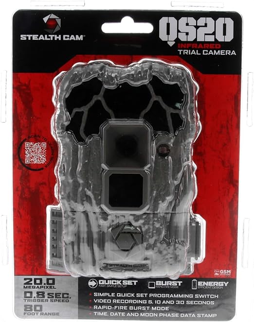 Stealth Cam STC-QS20NGK QS20NG 720p 20-Megapixel Digital Scouting Camera Combo with NO GLO Flash and SD Card