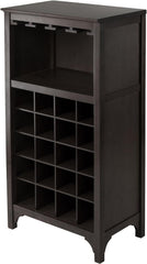 Winsome Ancona 37.52-inch x 19.09-inch x 12.6-inch 20-Bottle Modular Wine Cabinet With Glass Rack, Dark Espresso (92729)