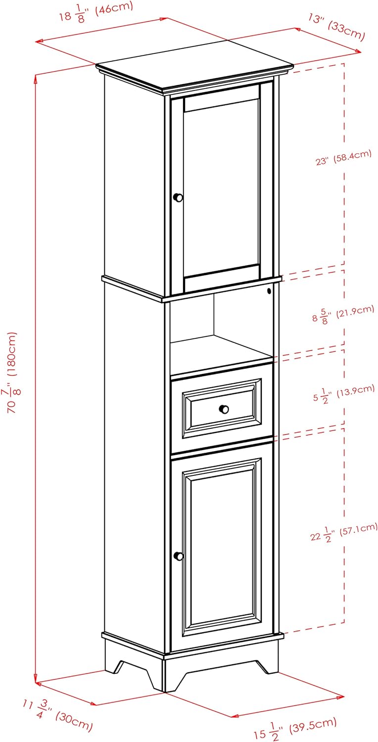 Winsome Wood Alps Tall Cabinet with Glass Door and Drawer