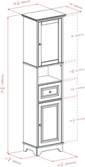 Winsome Wood Alps Tall Cabinet with Glass Door and Drawer