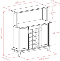 Winsome Beynac Bar Cappuccino Wine Cabinet