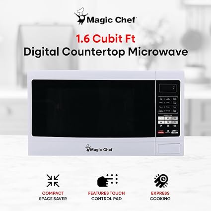 Magic Chef MCM1611W 1.6 Cubic-ft Countertop Microwave (White)