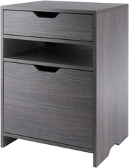 Winsome Wood Nova Storage Cabinet, 1-Drawer with Open Shelf, Charcoal