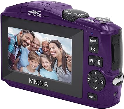 Minolta MND50-P MND50 16x Digital Zoom 48 MP/4K Ultra HD Digital Camera (Purple)
