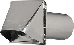 Deflecto Dryer Vent, Wide Mouth Galvanized Vent Hood with Pipe, Silver, 4” (GVH4NR) , GRAY