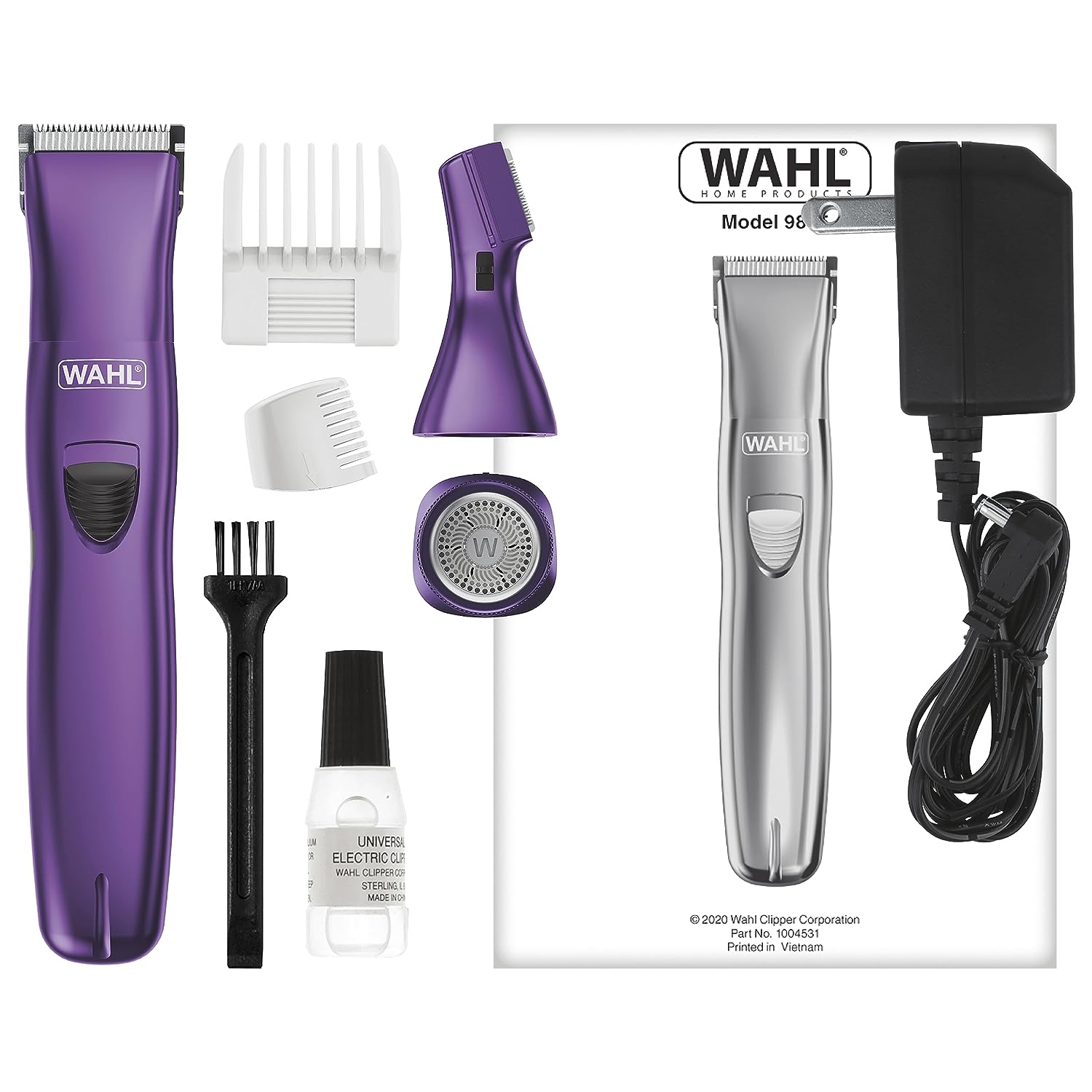 Wahl Pure Confidence Rechargeable Electric Trimmer, Shaver, & Detailer for Smooth Shaving & Trimming of The Face, Underarm, Eyebrows, & Bikini Areas – Model 9865-100