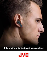 JVC HAA9TB RIPTIDZ Bluetooth Earbuds, True Wireless with Charging Case (Black)