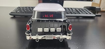 Audiobox 1955 Bel Air Bluetooth Speaker Car Replica Retro Ride with FM Radio, USB, SD, AUX Input for Office, Home, Garage (Black)