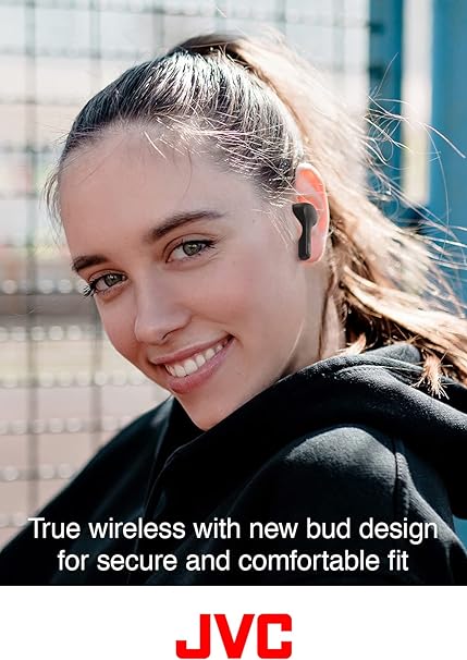 VC True Wireless Earbuds Headphones, Bluetooth 5.0, Water Resistance (IPX4), Long Battery Life (up to 15 Hours) - HAA8TB (Black)