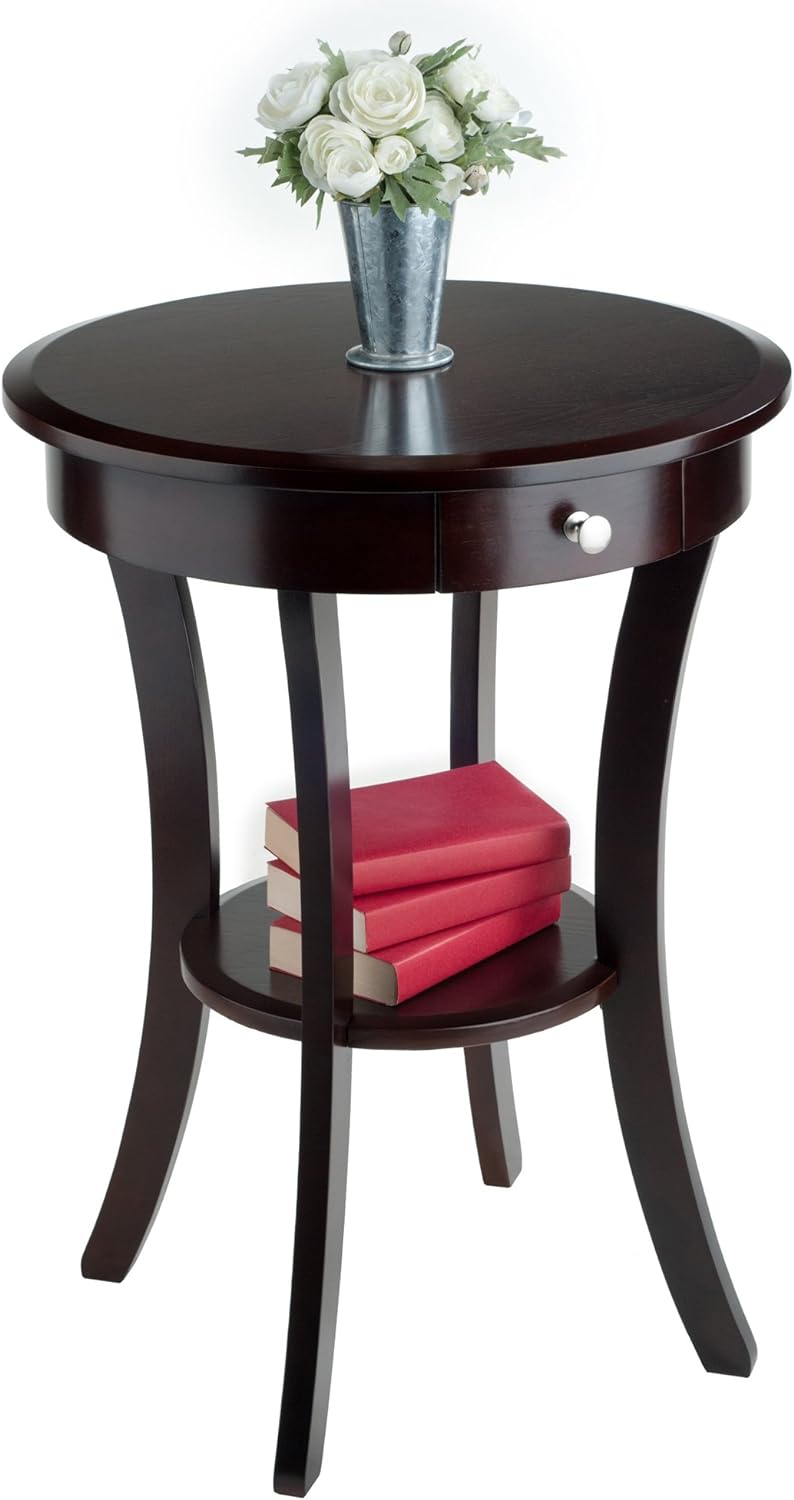 Winsome Wood Sasha Accent Table, Cappuccino(color may slightly vary), 20 in x 20 in x 27 in