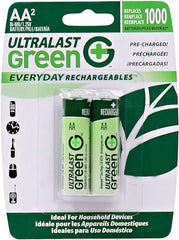 Ultralast ULGHP2AA Green High-Power Rechargeables AA NiMH Batteries (2 Pack)