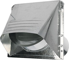 Deflecto Dryer Vent, Wide Mouth Galvanized Vent Hood with Pipe, Silver, 4” (GVH4NR) , GRAY