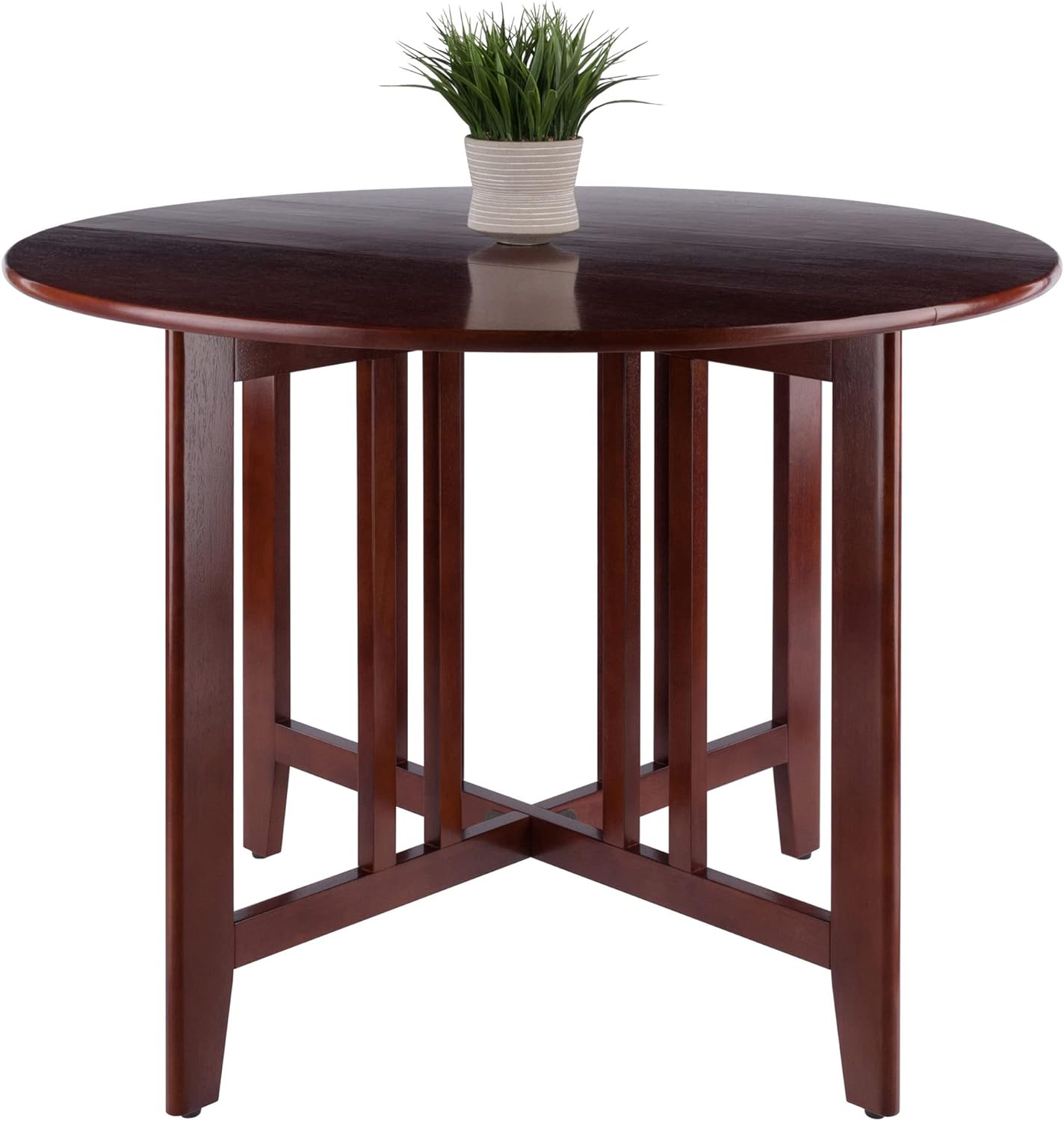 Winsome Wood Alamo, , Double Drop Leaf, Round Table Mission, Walnut, 42-Inch/ 41.97 in x 41.97 in x 29.65 in