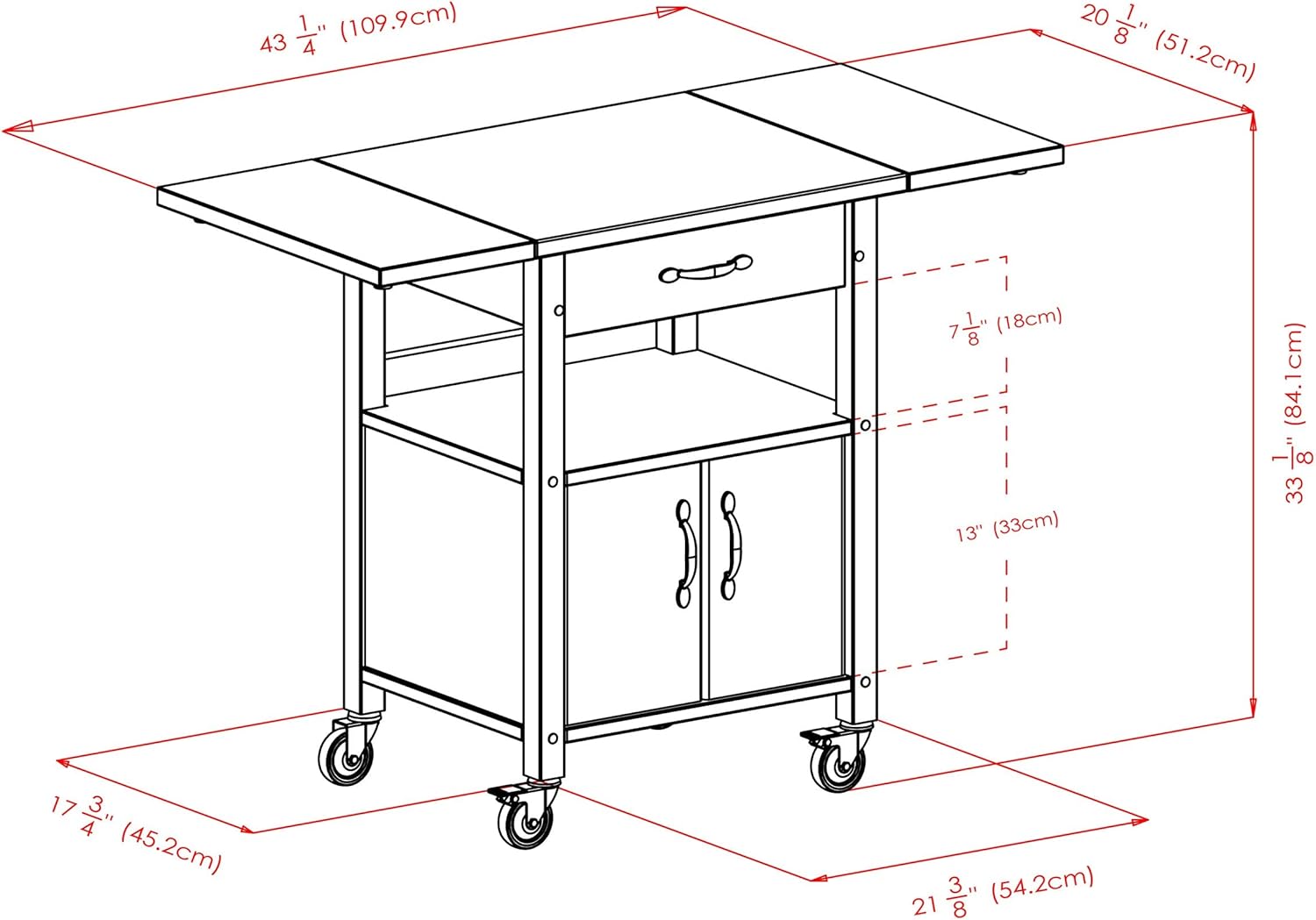 Winsome Wood Drop-Leaf Kitchen Cart