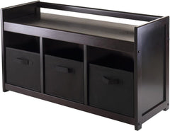 Winsome Addison Bench, 3 small, Espresso/Chocolate