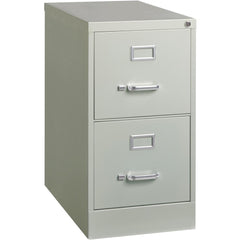 Lorell Fortress Series 26-1/2" Commercial-Grade Vertical File Cabinet - 15" x 26.5" x 28.4" - 2 x Drawer(s) for File - Letter - Vertical - Security Lock, Ball-bearing Suspension, Heavy Duty - Light Gr