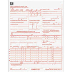 TOPS CMS-15000 Health Insurance Claim Forms - 20 lb - 11" x 8.50" Sheet Size - White Sheet(s) - Red Print Color - 250 / Pack